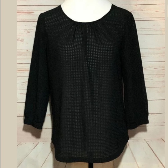 J‎ Crew Black Textured Grid Top | XS - Picture 2 of 5